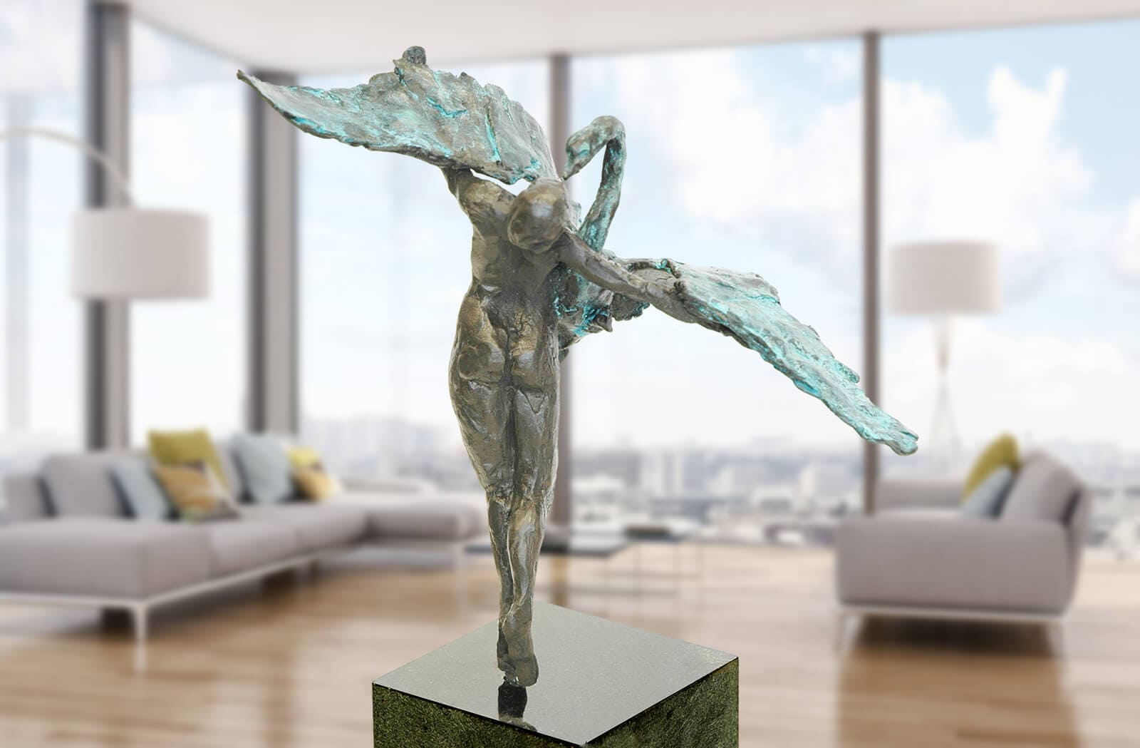 Leda mit dem Schwan, limitierte Bronze-Skulptur von Ruud Zweypfenning