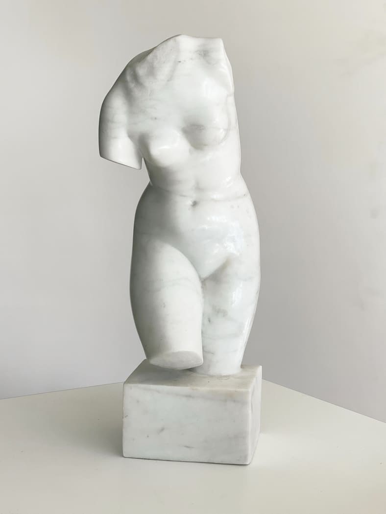 Torso einer Aphrodite, Marmorskulptur, Museumsreplikat, Unikat
