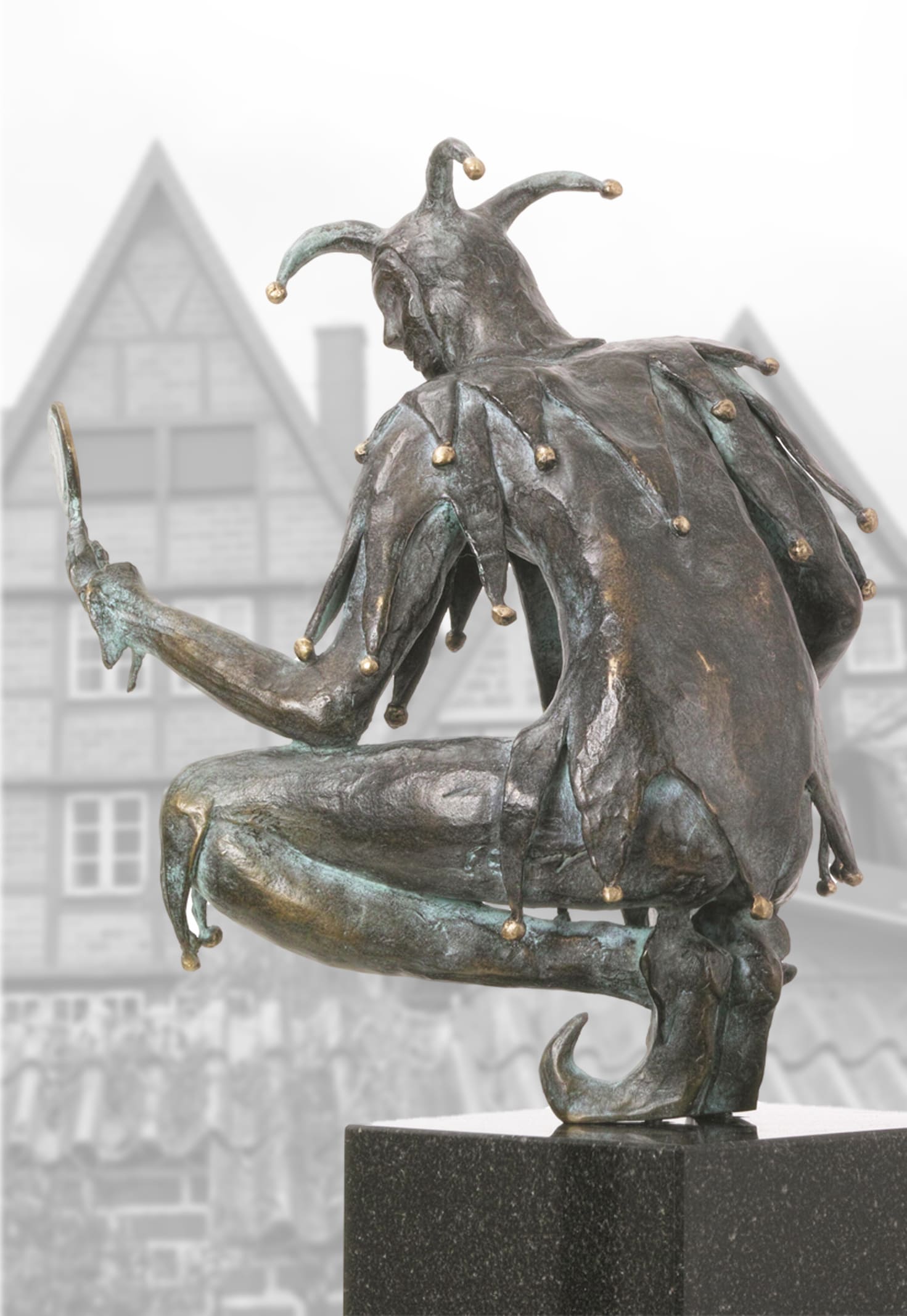 Till Eulenspiegel, limitierte  Bronze-Skulptur von E. Wähning