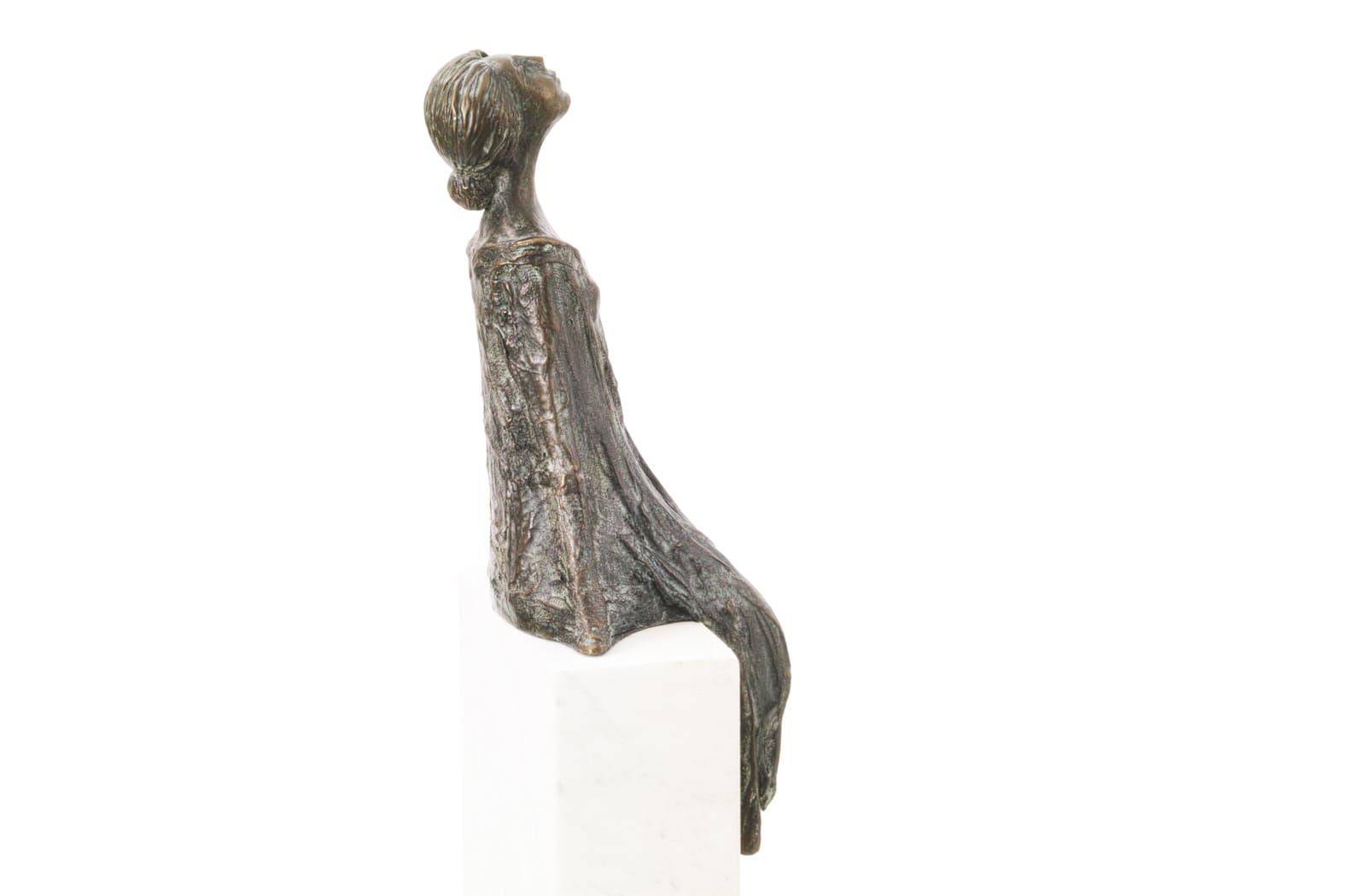 Die Sternguckerin, Bronze-Skulptur.