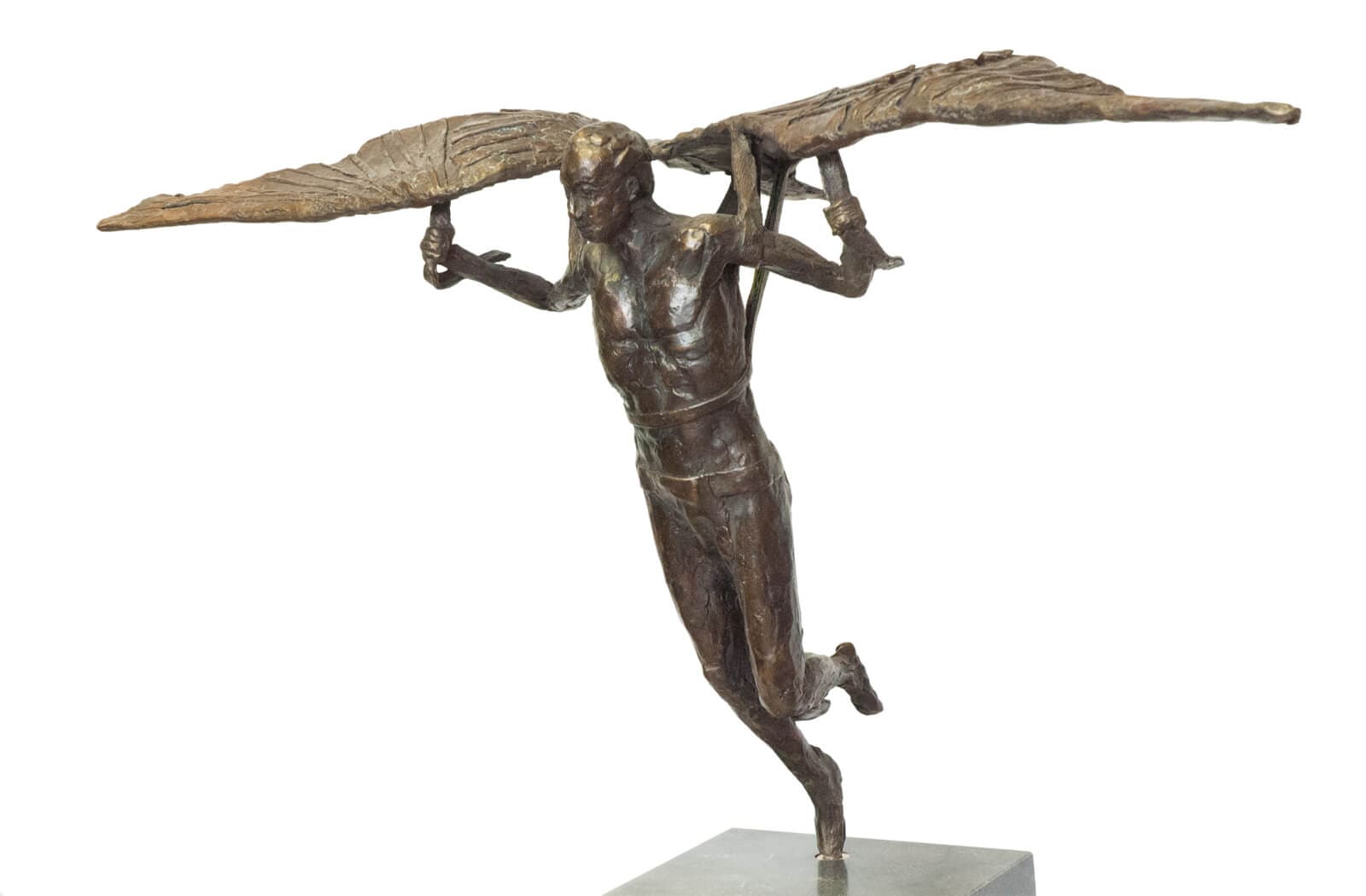 Ikarus der Sprung, limitierte Bronze-Skulptur von Ruud Zweypfenning.