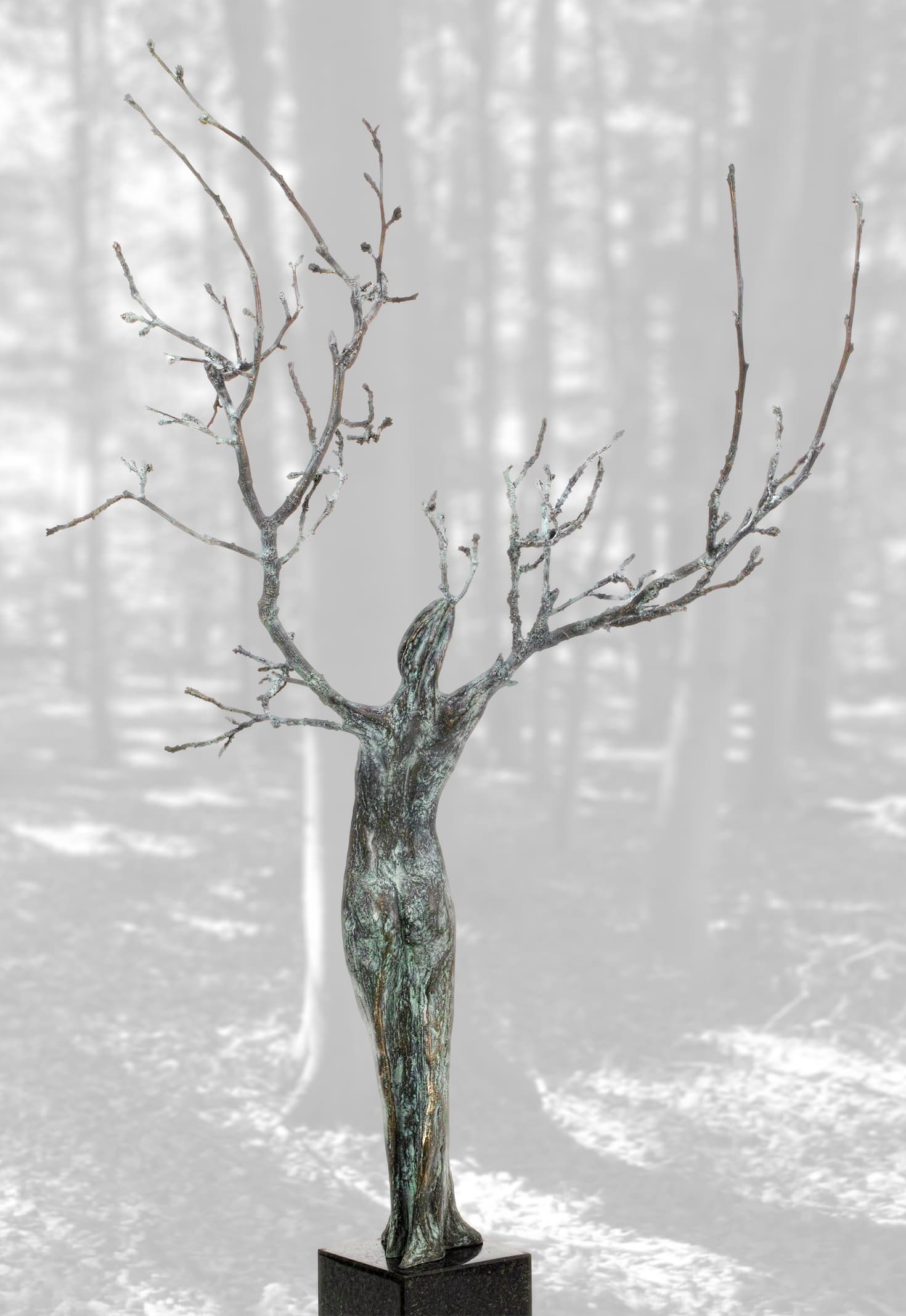 Die Daphne, Bronze-Skulptur von E. Wähning.
