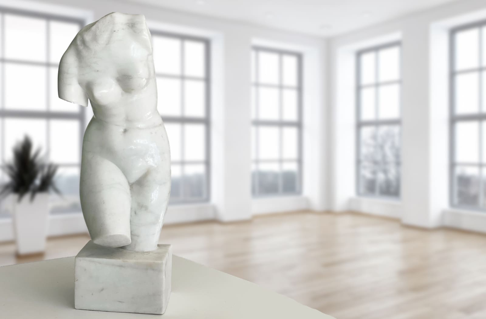 Torso einer Aphrodite, Marmorskulptur, Museumsreplikat, Unikat