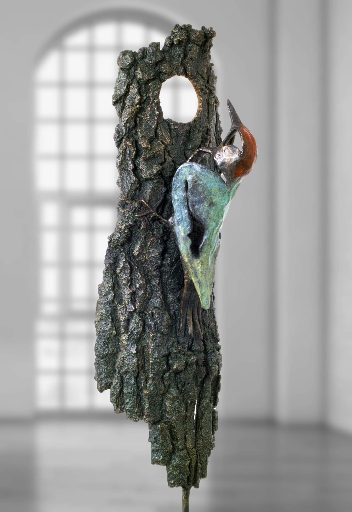 Der Grünspecht, limitierte Bronze-Skulptur von Eckhard Wähning.