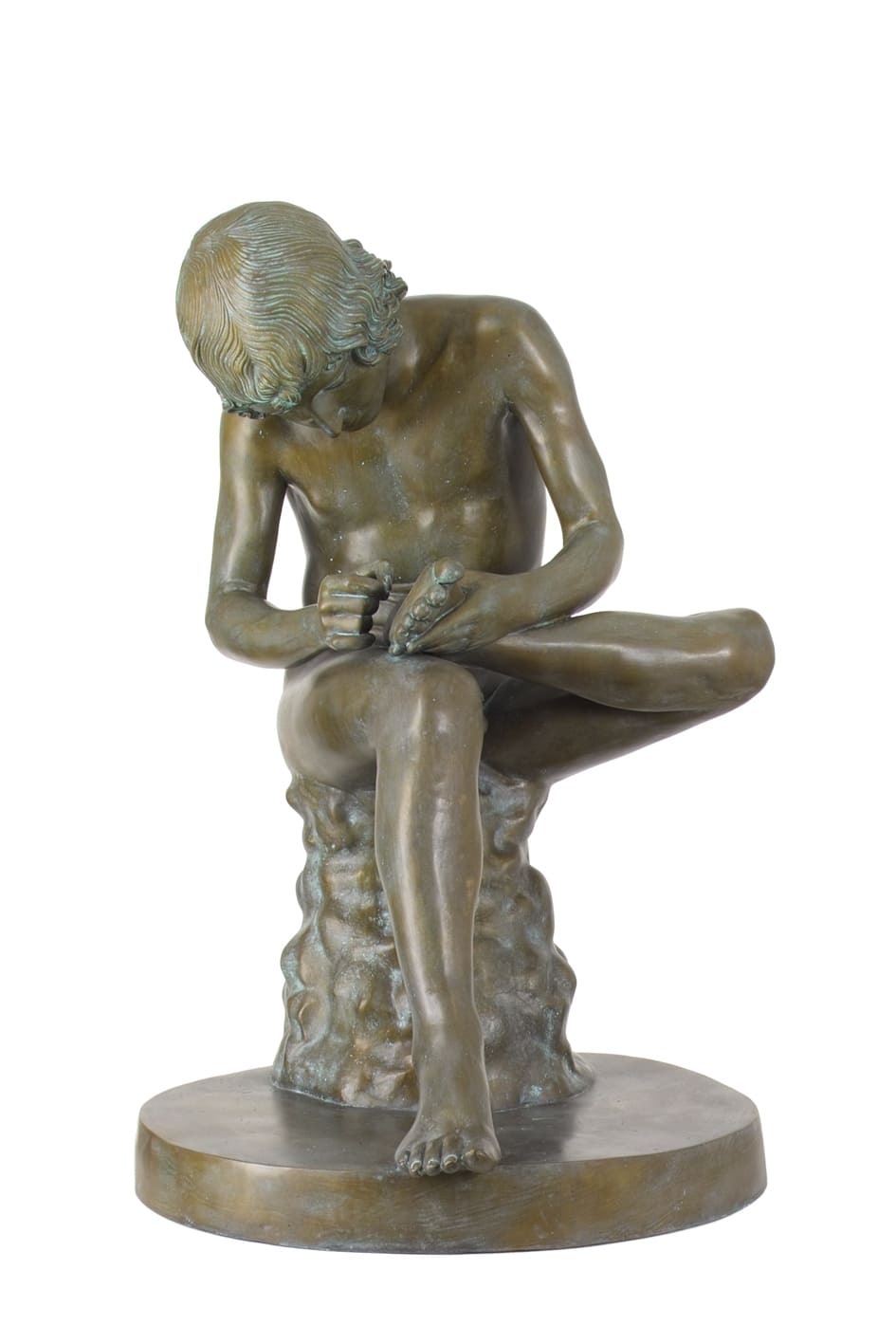 Der Dornauszieher, Spinario, Bronze-Museumsreproduktion in Originalgröße.