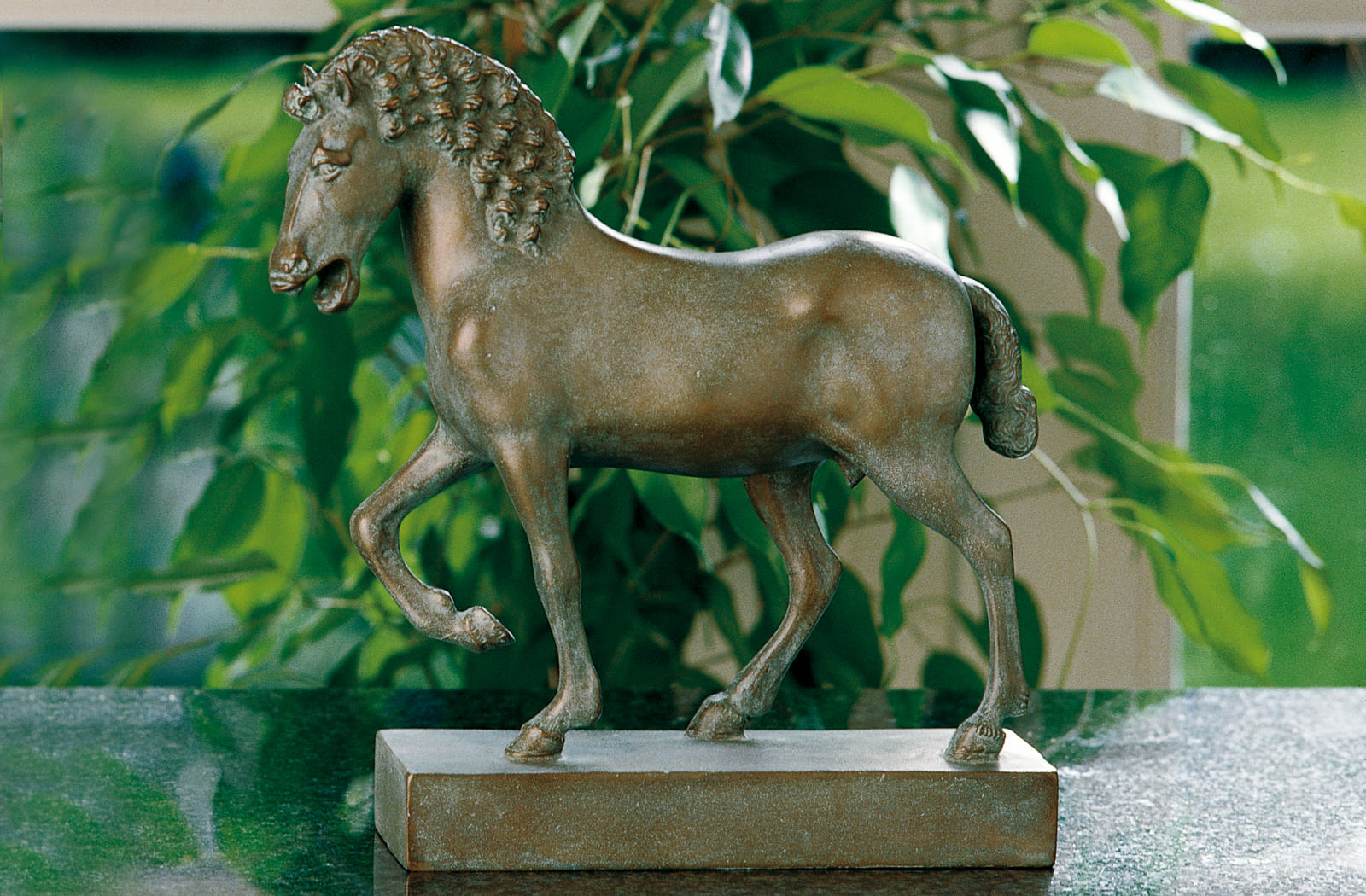 Der schreitende Hengst von Leonardo da Vinci, Bronze-Museumsreproduktion.