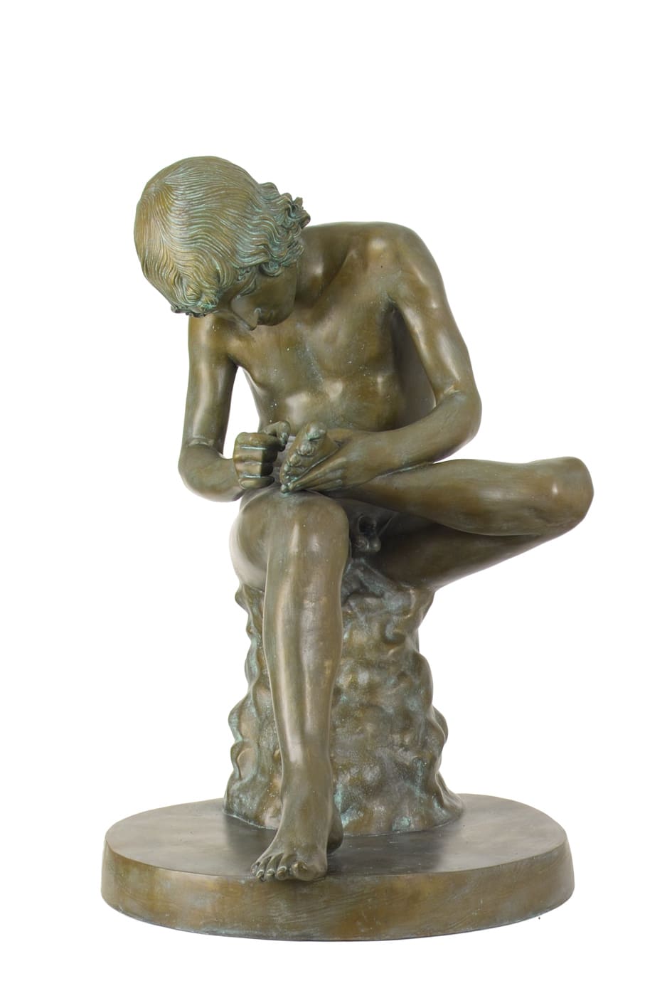 Der Dornauszieher, Spinario, Bronze-Museumsreproduktion in Originalgröße.