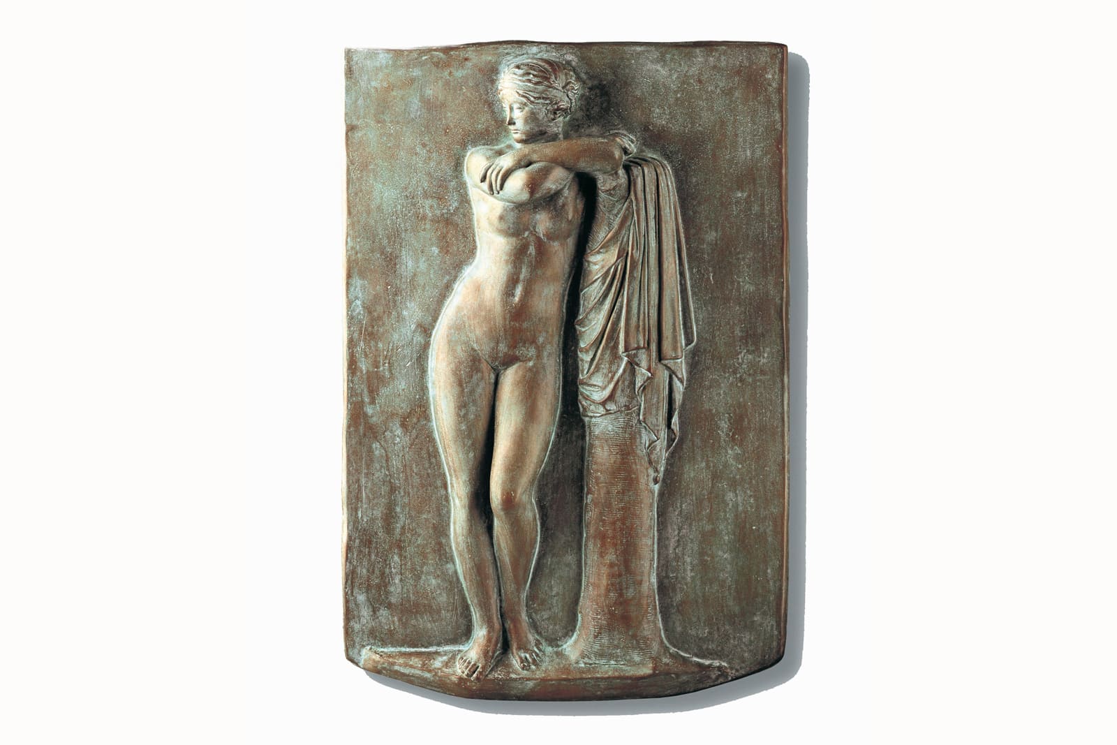 Akt Wandrelief von Johann, Gottfried Schadow, Bronze-Museumsreproduktion.