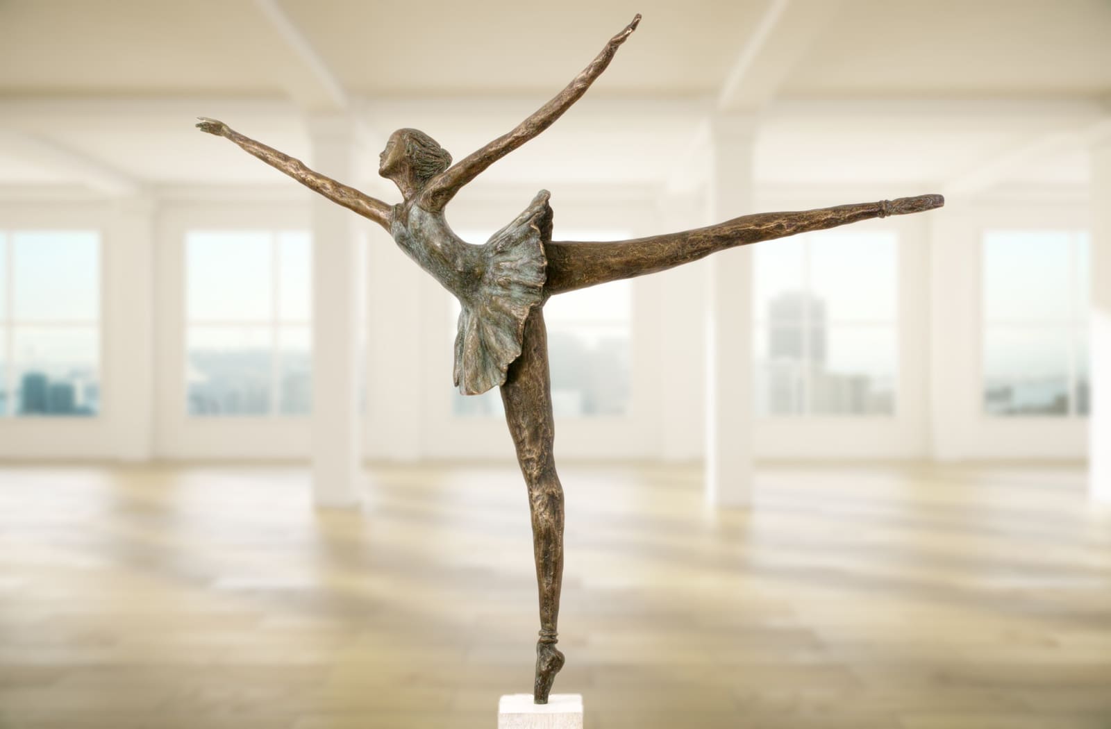 Die Tänzerin, limitierte Bronze-Skulptur von E. Wähning