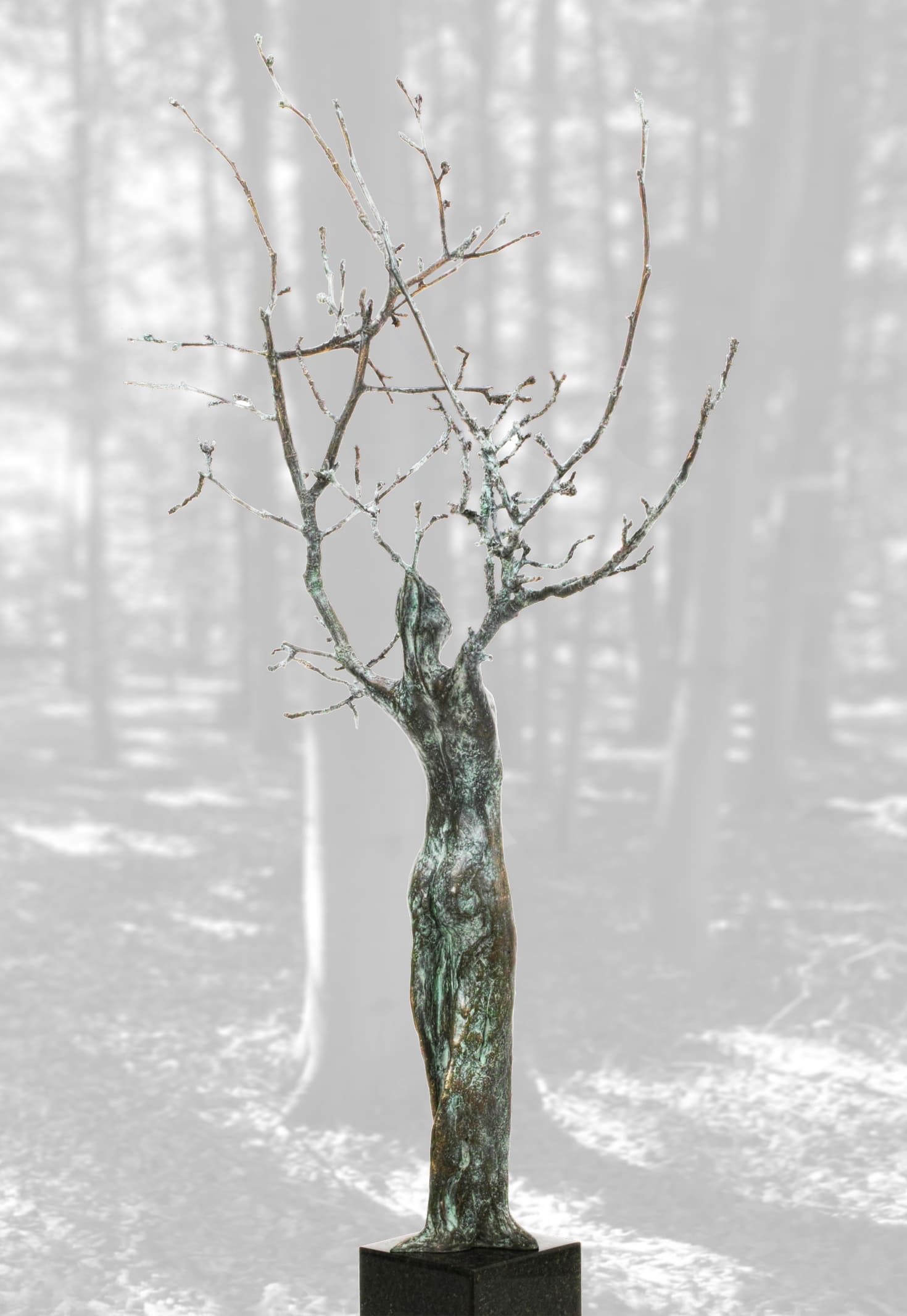 Die Daphne, Bronze-Skulptur von E. Wähning.
