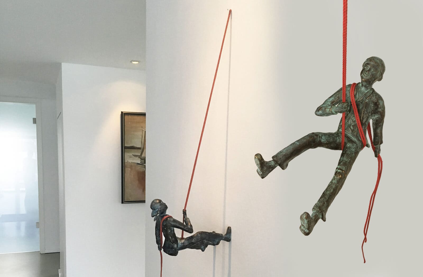 No Limits II, Abseilen, limitierte Bronze-Skulptur von E. Wähning.