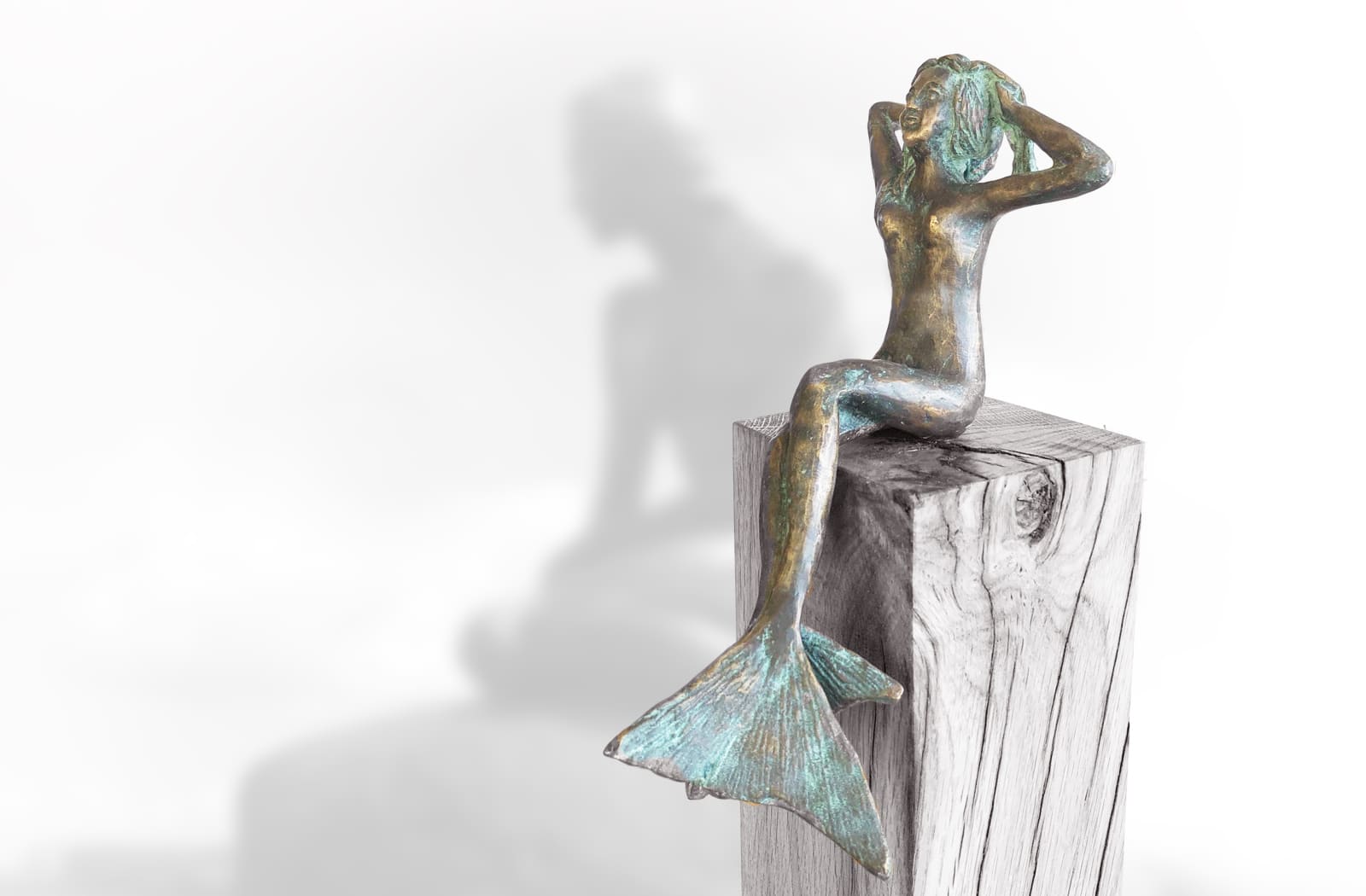 Die Meerjungfrau limitierte Bronze-Skulptur von E Wähning