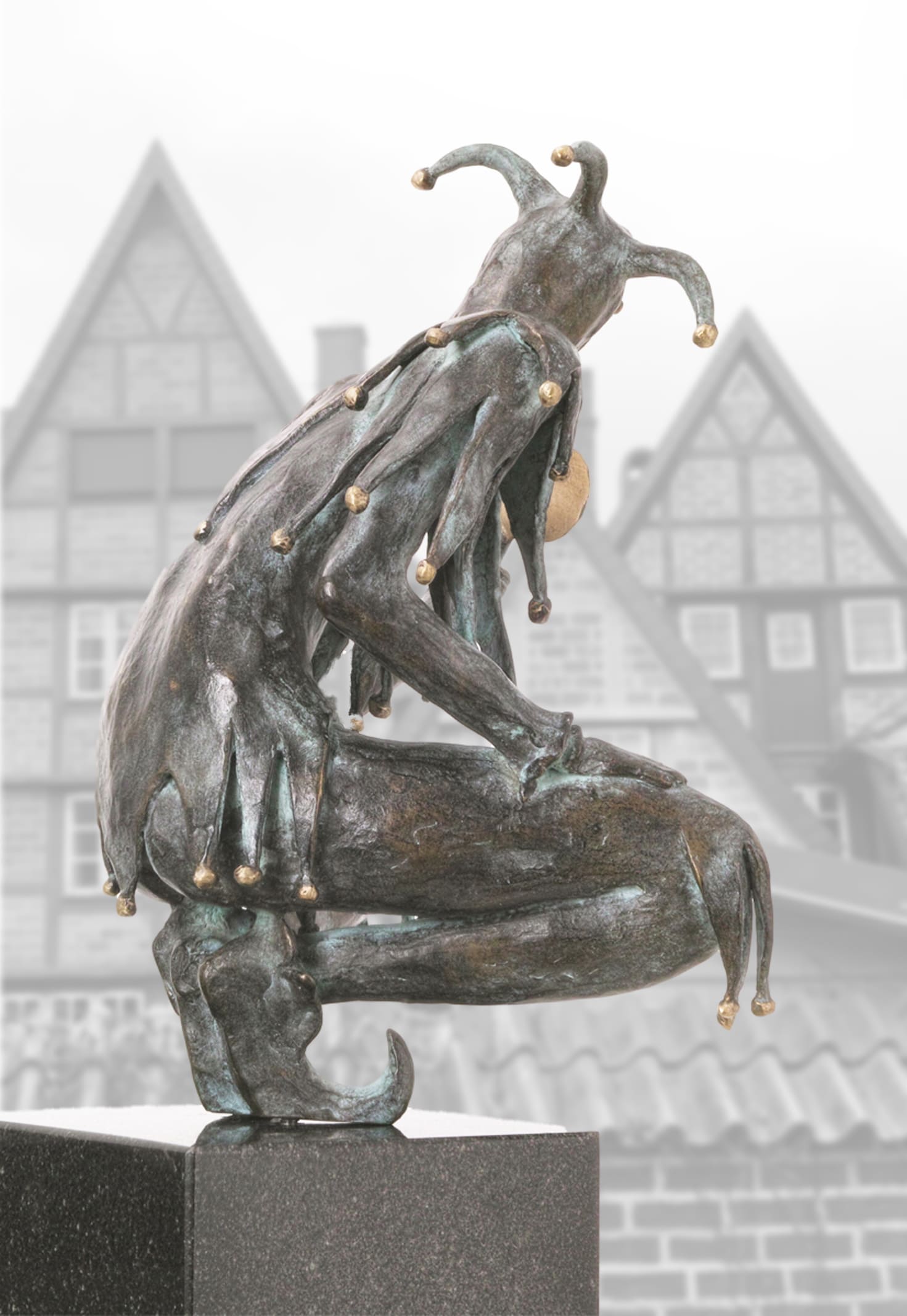 Till Eulenspiegel, limitierte  Bronze-Skulptur von E. Wähning