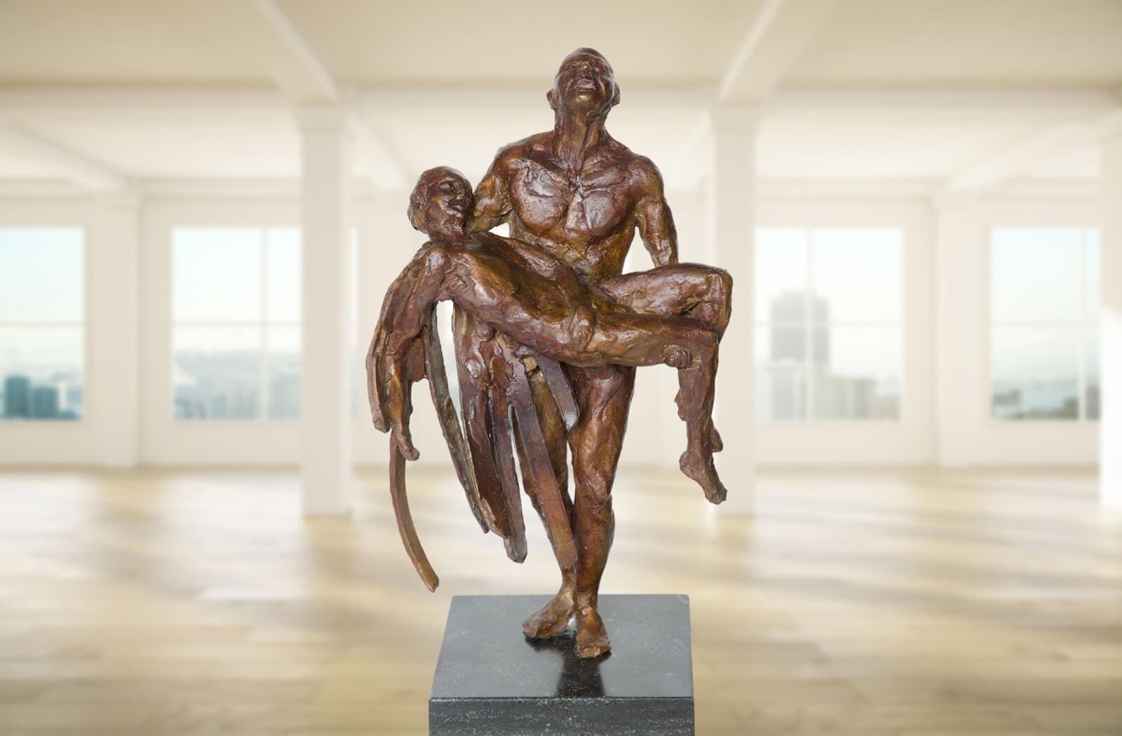 Ikarus und Dädalus, limitierte Bronze-Skulptur von Ruud Zweypfenning.