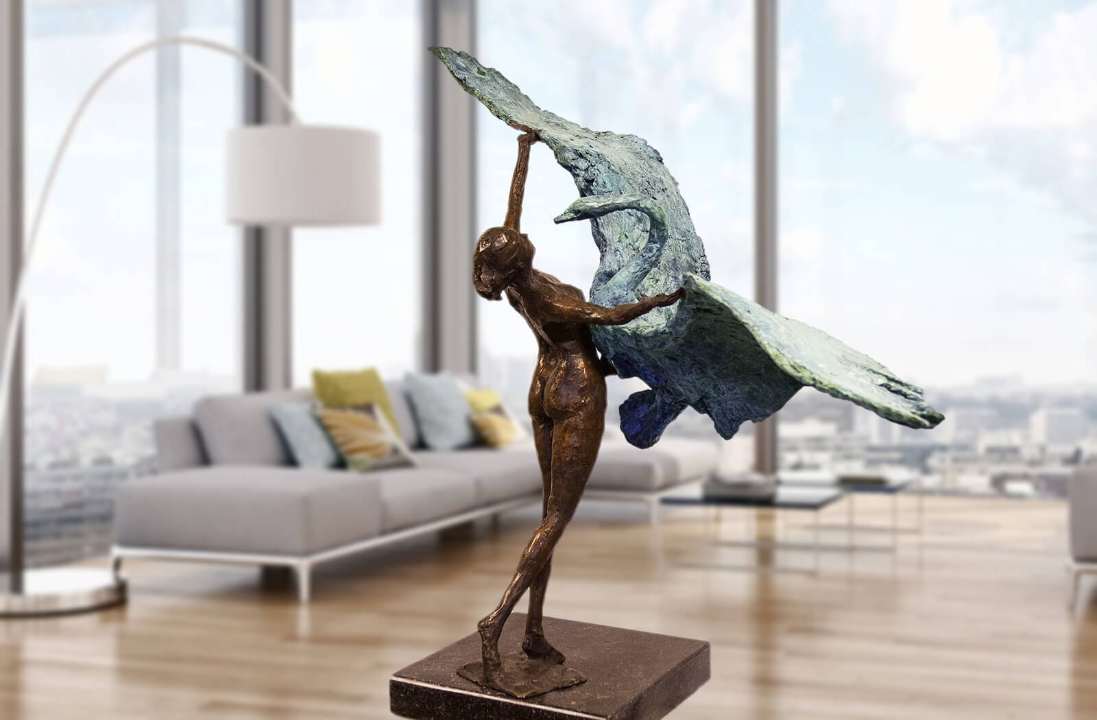 Leda mit dem Schwan, limitierte Bronze-Skulptur von Ruud Zweypfenning