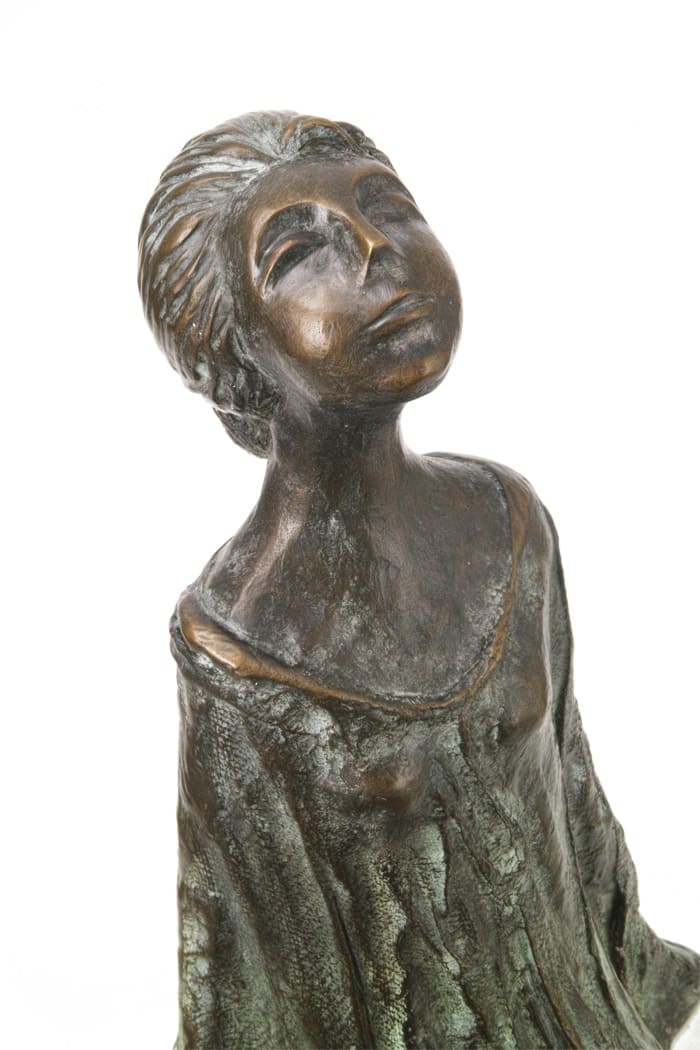 Die Sternguckerin, Bronze-Skulptur.