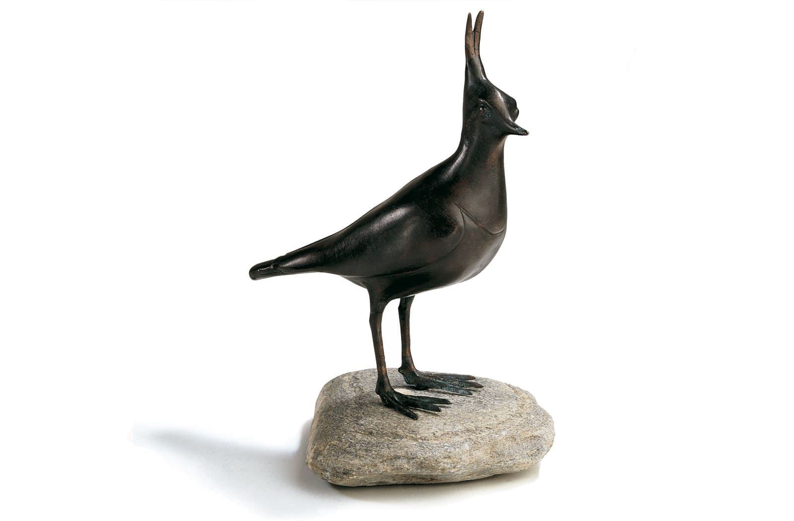 Stehender Kiebitz, Kupfer-Skulptur.