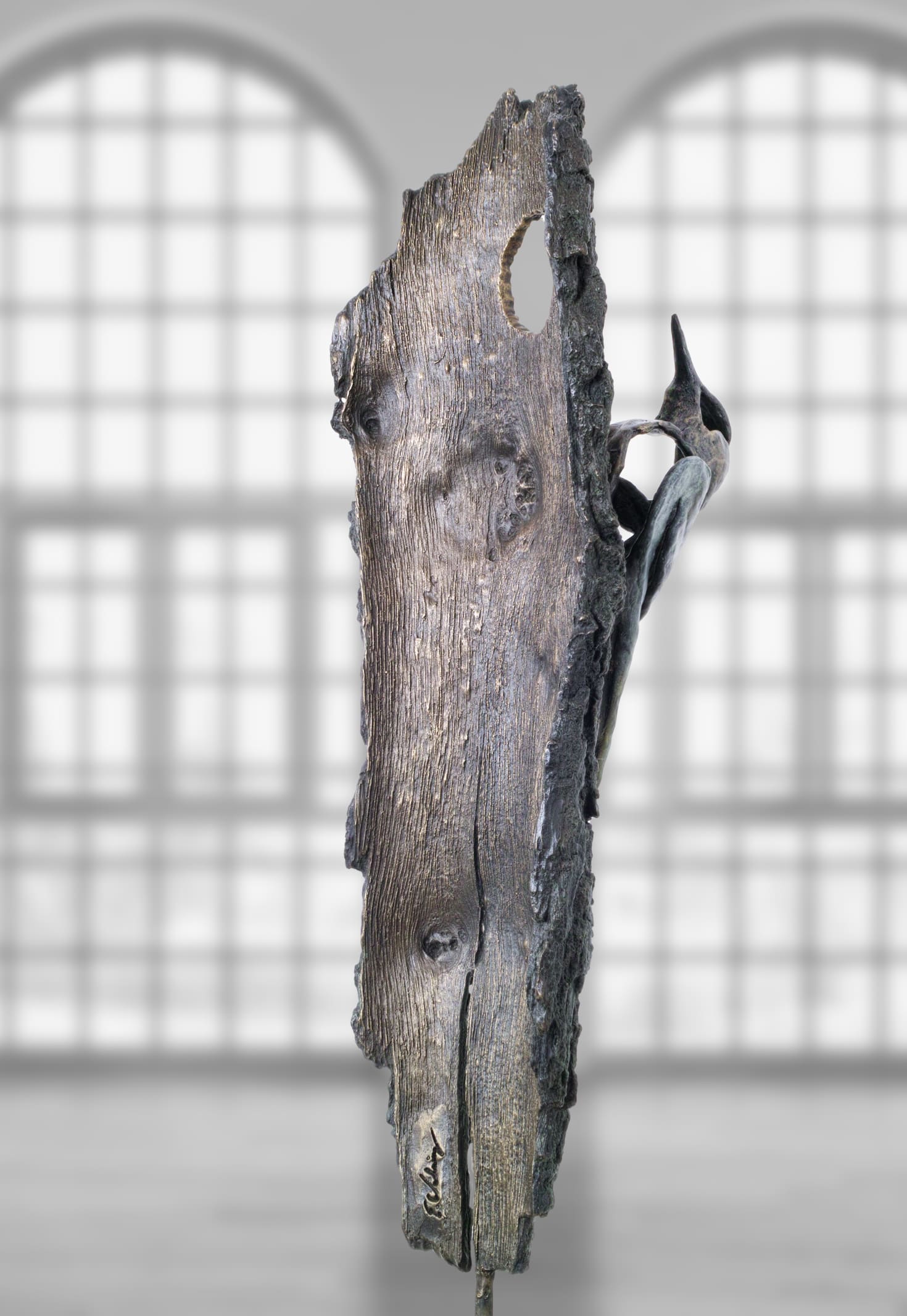 Der Grünspecht, limitierte Bronze-Skulptur von Eckhard Wähning.