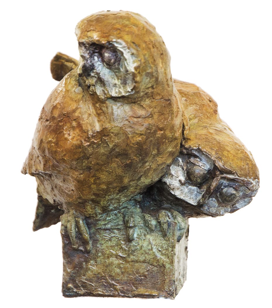 Das Eulenpärchen, Bronze-Skulptur von Ruud Zweypfenning