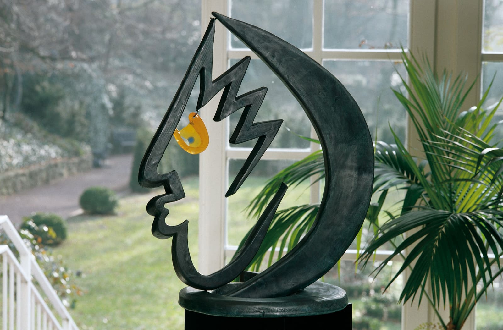 Der Mann im Mond, Kupfer-Skulptur.