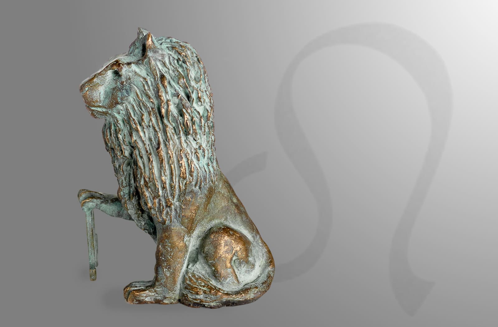 Löwe Sternkreiszeichen, limitierte Bronze-Skulptur von E. Wähning