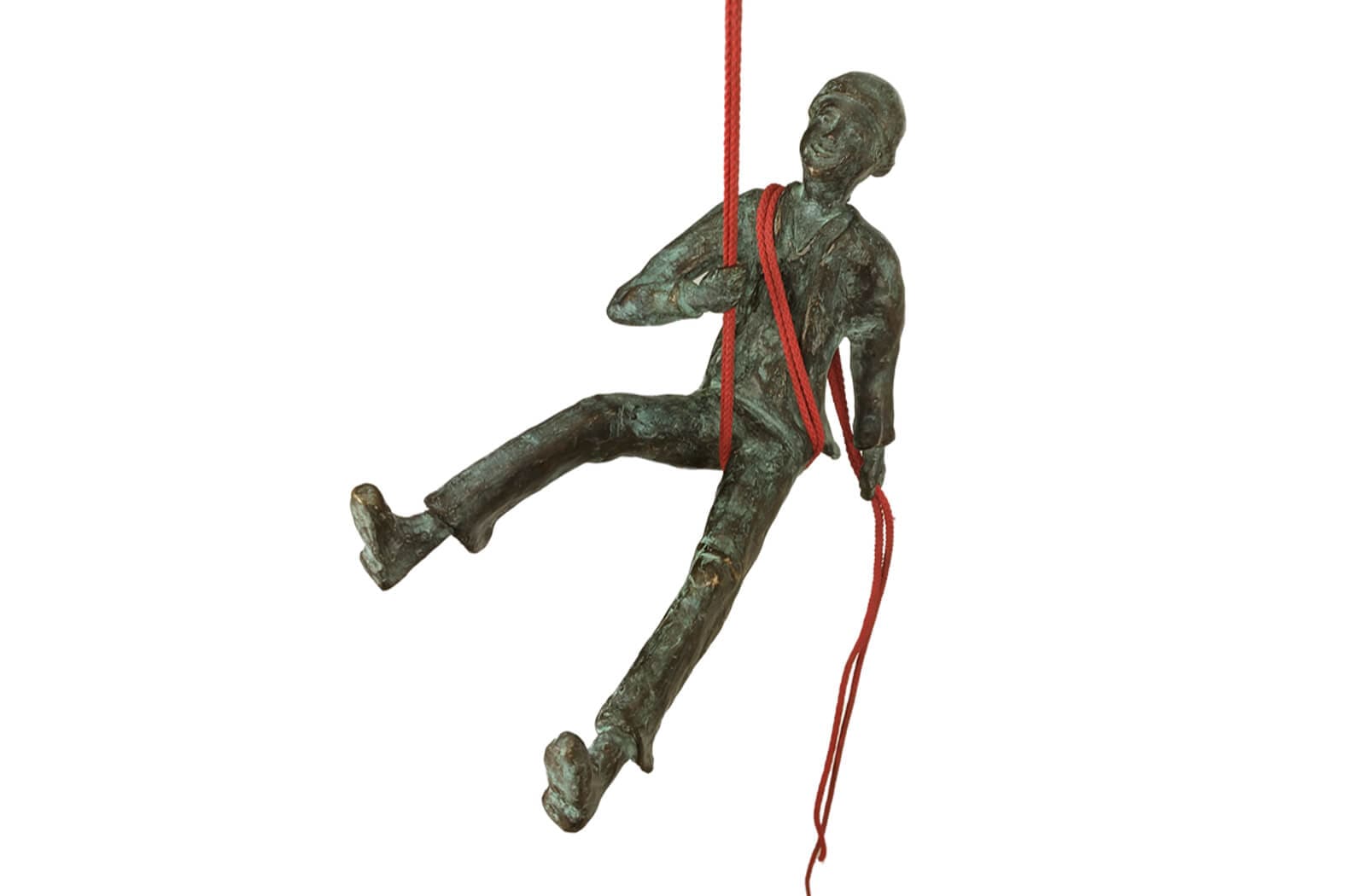 No Limits II, Abseilen, limitierte Bronze-Skulptur von E. Wähning.