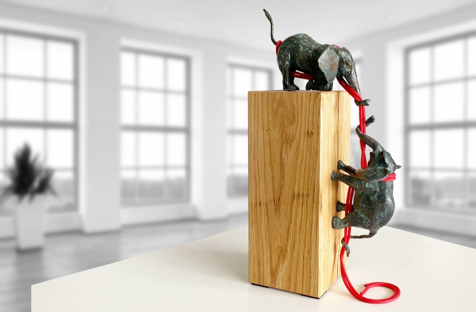 Friends III, Elefanten Bronze-Skulptur