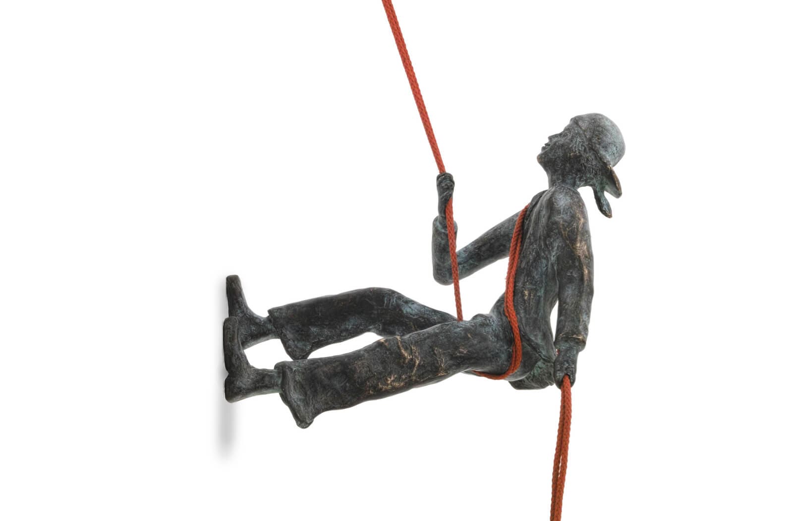 No Limits II, Abseilen, limitierte Bronze-Skulptur von E. Wähning.