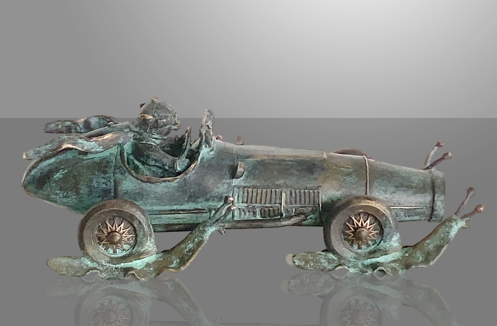 Der Öko-Renner, limitierte Bronze-Skulptur von E. Wähning