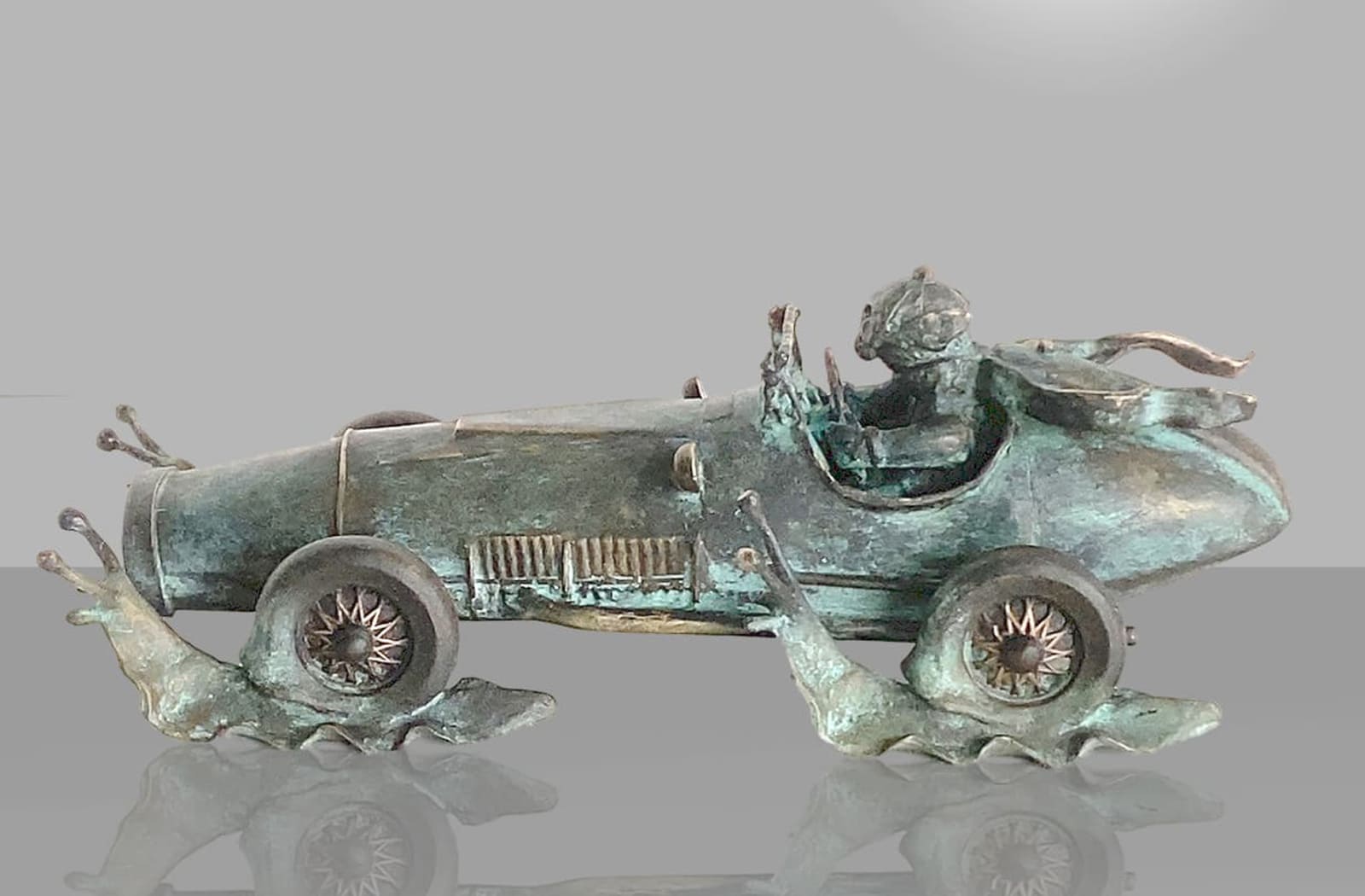 Der Öko-Renner, limitierte Bronze-Skulptur von E. Wähning