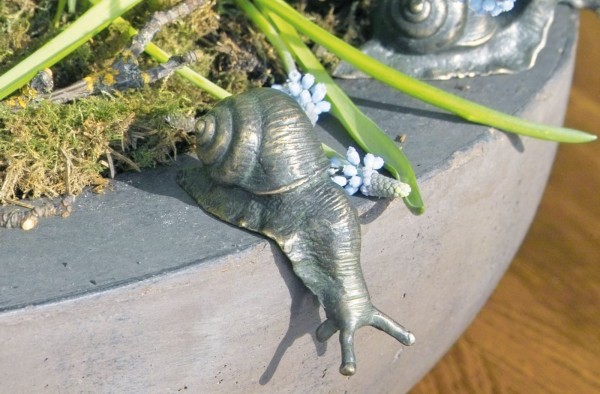 344 ★ Bronze Figur Schnecke snail mit antiker Patina 
